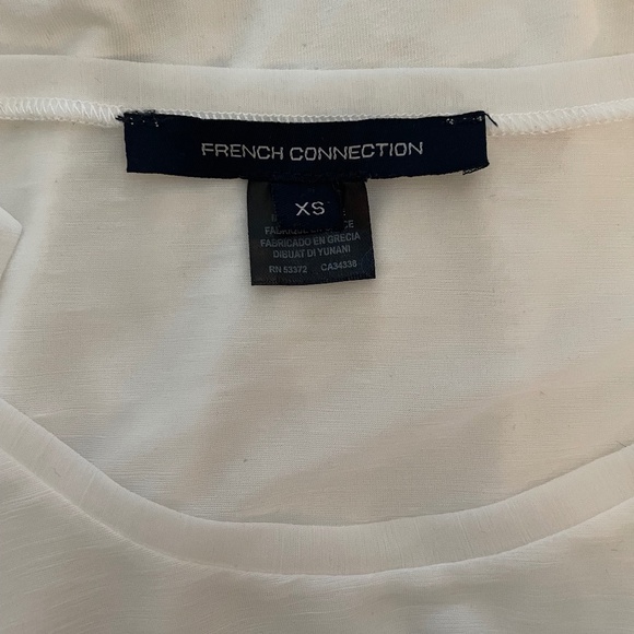 French Connection White Half Sheer Tank Top - Picture 3 of 3